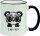 Keramiktasse "Fynn" mit schwarzen Henkel und Motiv Panda