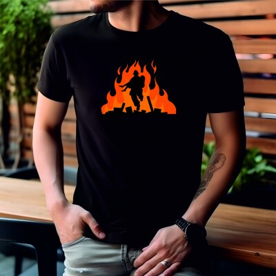 T-Shirt "Dieter" mit Motivdruck Feuer Rettung