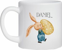 Kunststoff Tasse "Nele" mit Motivdruck Hase mit Oster Ei