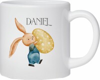 Kunststoff Tasse "Nele" mit Motivdruck Hase mit Oster Ei