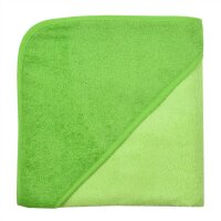 Kapuzenhandtuch für Babys/Jungen, hellgrün, Größe ca. 100 x 100 cm, Motiv Regenbogen Tropfen, Frottee in Baumwolle, bestickt personalisierbar mit Namen