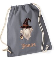 Turnbeutel, Schuhbeutel, Sportbeutel für Kinder, bedruckt mit Nachtgespenst, personalisierbar mit Namen, große Farbauswahl, Kita, Geschenk
