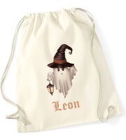 Turnbeutel, Schuhbeutel, Sportbeutel für Kinder, bedruckt mit Nachtgespenst, personalisierbar mit Namen, große Farbauswahl, Kita, Geschenk