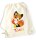 Turnbeutel, Schuhbeutel, Sportbeutel für Kinder, bedruckt Fuchs/ Blume und personalisierbar mit Namen, große Farbauswahl, Kita, Geschenk