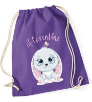 Personalisierter Turnbeutel mit Hase und Name f&uuml;r...