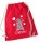 Turnbeutel, Schuhbeutel, Sportbeutel für Kinder, bedruckt mit Nilpferd / Herzen und personalisierbar mit Namen, große Farbauswahl, Kita, Geschenk