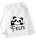 Turnbeutel, Schuhbeutel, Sportbeutel für Kinder, bedruckt Panda Bär und personalisierbar mit Namen, große Farbauswahl, Kita, Geschenk