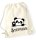 Turnbeutel, Schuhbeutel, Sportbeutel für Kinder, bedruckt Panda Bär und personalisierbar mit Namen, große Farbauswahl, Kita, Geschenk