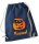 Turnbeutel, Schuhbeutel, Sportbeutel für Kinder, bedruckt mit Halloween Kürbis und Katze, personalisiert Namen, Farbauswahl, Kita, Geschenk