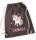 Turnbeutel, Schuhbeutel, Sportbeutel für Kinder, bedruckt Einhorn / Herzen und personalisierbar mit Namen, große Farbauswahl, Kita, Geschenk