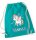 Turnbeutel, Schuhbeutel, Sportbeutel für Kinder, bedruckt Einhorn / Herzen und personalisierbar mit Namen, große Farbauswahl, Kita, Geschenk