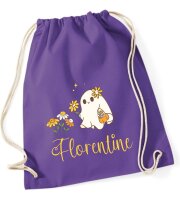 Turnbeutel, Schuhbeutel, Sportbeutel Kinder, bedruckt mit Gespenst, personalisierbar Namen, große Farbauswahl, Kita, Geschenk, Martinstag