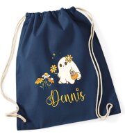 Turnbeutel, Schuhbeutel, Sportbeutel Kinder, bedruckt mit Gespenst, personalisierbar Namen, große Farbauswahl, Kita, Geschenk, Martinstag