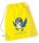 Turnbeutel, Schuhbeutel, Sportbeutel für Kinder, bedruckt Vogel mit Kappe und personalisierbar mit Namen, große Farbauswahl, Kita, Geschenk