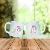 Kunststoff Tasse "Nele" mit Motivdruck Einhorn