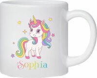Kunststoff Tasse "Nele" mit Motivdruck Einhorn