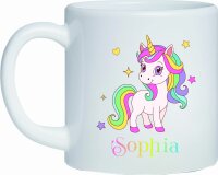 Kunststoff Tasse "Nele" mit Motivdruck Einhorn