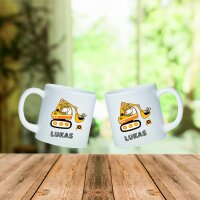 Kunststoff Tasse "Nele" mit Motivdruck Bagger