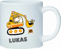 Kunststoff Tasse "Nele" mit Motivdruck Bagger