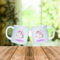 Kunststoff Tasse weiß Einhorn für Kinder...