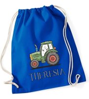 Turnbeutel, Schuhbeutel, Sportbeutel für Kinder, bedruckt Trecker und personalisierbar mit Namen, große Farbauswahl, Kita, Geschenk