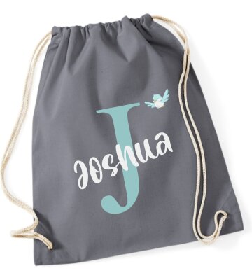 Turnbeutel, Schuhbeutel, Sportbeutel für Kinder, bedruckt und personalisierbar mit Namen, große Farbauswahl, Kita, Geschenk