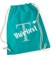 Turnbeutel, Schuhbeutel, Sportbeutel für Kinder, bedruckt und personalisierbar mit Namen, große Farbauswahl, Kita, Geschenk