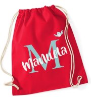 Turnbeutel, Schuhbeutel, Sportbeutel für Kinder, bedruckt und personalisierbar mit Namen, große Farbauswahl, Kita, Geschenk