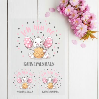 Bügelbilder Karnevalsmaus - Textil Aufbügler