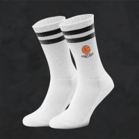 Socken mit Motivdruck Basketball - Sport Socken - Fitness - Bio-Baumwolle - Strümpfe für den Verein - individuell bedruckt