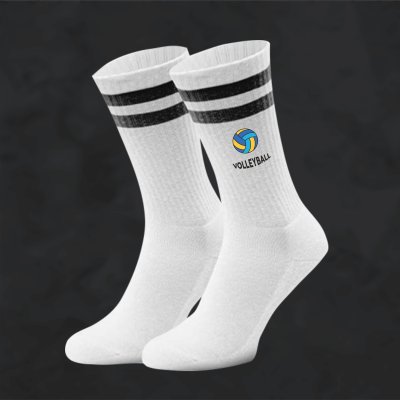Socken mit Motivdruck Volleyball - Sport Socken - Fitness - Bio-Baumwolle - Strümpfe für den Verein - individuell bedruckt