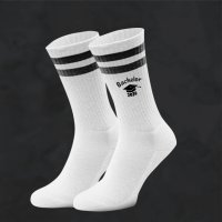 Personalisierte Socken - Bachelor, Geschenk für Abschluss  - Weiße Sport Socken - Jahrgangssocken - Bio-Baumwolle - Unisex