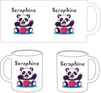 Kunststoff Tasse "Nele" mit Motivdruck Futternder Panda personalisiert