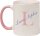Keramik Tasse "Hannah" mit farbigen Henkel und Namensdruck