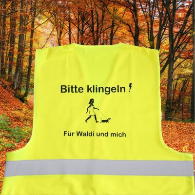 Warnschutzweste XXL Ulrich "Fußgängerin mit Hund"
