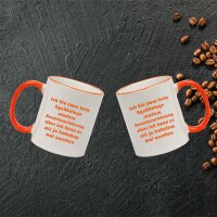 Keramik Tasse "Mona" mit  farbigen Henkel und...