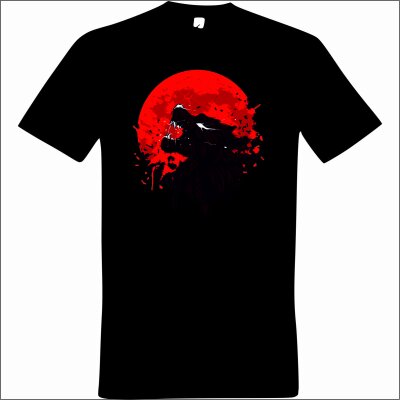 T-Shirt "Dieter" mit Motiv Werwolf und Blutmond