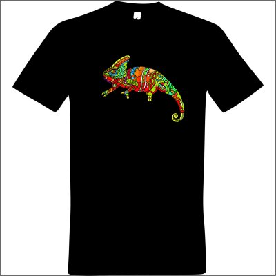 T-Shirt "Dieter" mit Motiv buntes Chameleon
