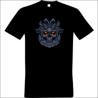 T-Shirt "Dieter" mit Motiv Totenkopf mit Hörnern