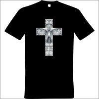 T-Shirt "Dieter" mit Motiv Totenkopf Kreuz