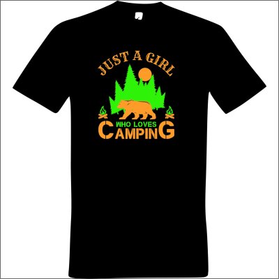 T-Shirt "Dieter" mit Motiv Girl Camping
