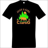 T-Shirt &quot;Dieter&quot; mit Motiv Girl Camping