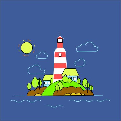 Leuchtturm auf Insel